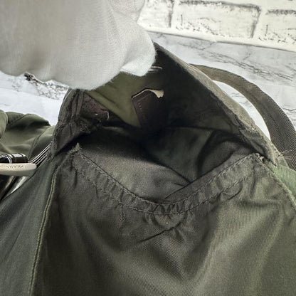 PRADA backpack Purse Logo Khaki Nylon Leather Used Women's Men's Authentic