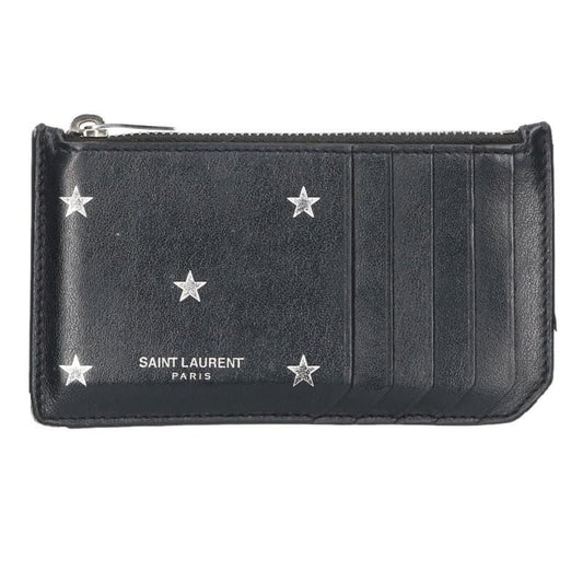 SAINT LAURENT PARIS Card Case Holder Wallet Compact Purse Logo Leather Black