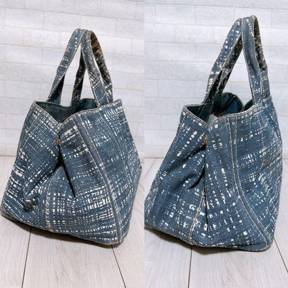 PRADA Hand Bag Tote Purse Logo Denim Authentic