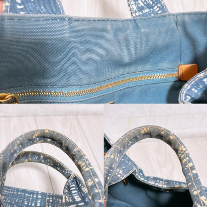 PRADA Hand Bag Tote Purse Logo Denim Authentic