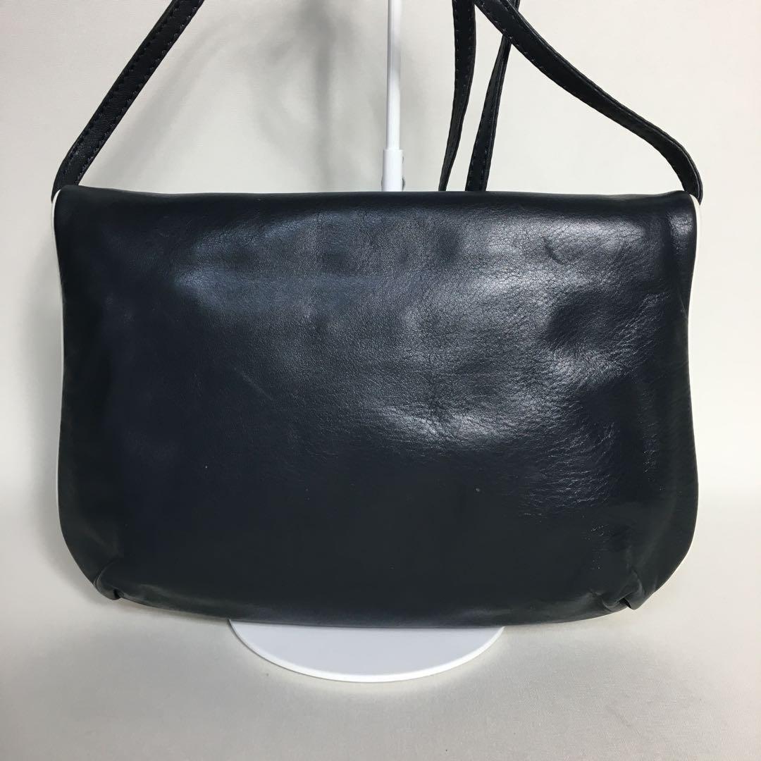 CELINE shoulder bag Purse Triomphe Navy Leather Authentic Women's Used