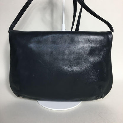 CELINE shoulder bag Purse Triomphe Navy Leather Authentic Women's Used