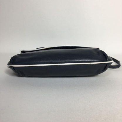 CELINE shoulder bag Purse Triomphe Navy Leather Authentic Women's Used