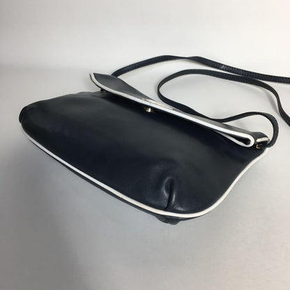 CELINE shoulder bag Purse Triomphe Navy Leather Authentic Women's Used