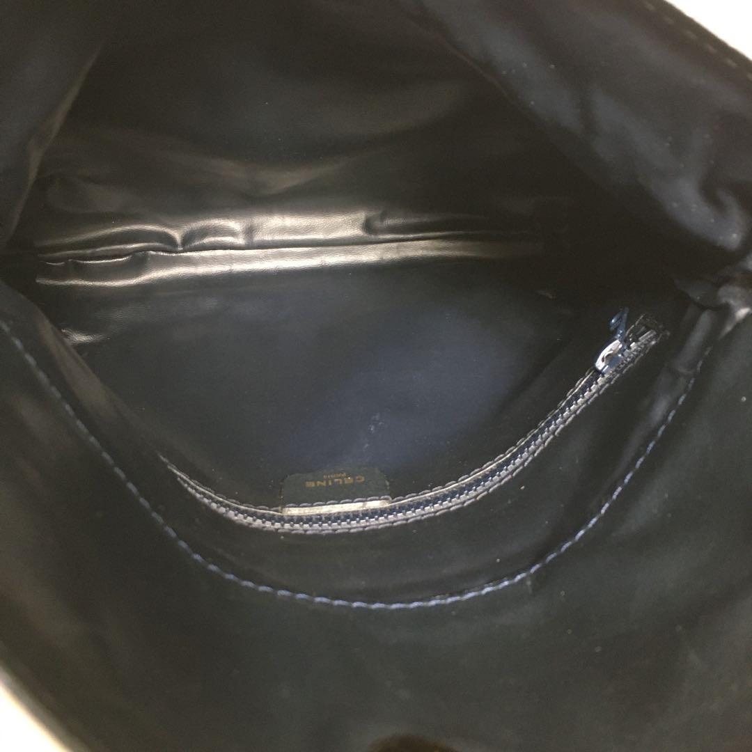 CELINE shoulder bag Purse Triomphe Navy Leather Authentic Women's Used