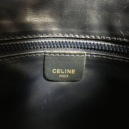 CELINE shoulder bag Purse Triomphe Navy Leather Authentic Women's Used