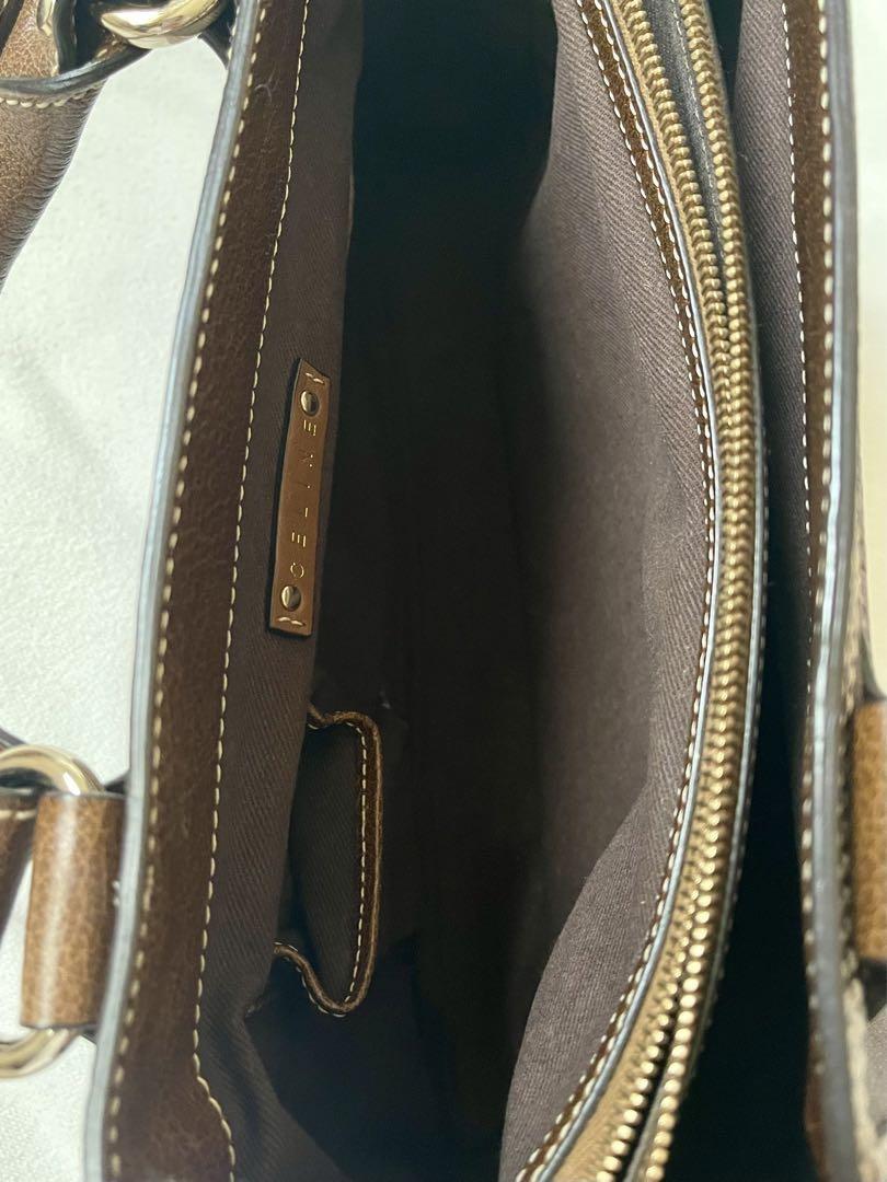 CELINE handbag Tote Purse Boogie Bag Brown Canvas Leather Authentic Used Women's