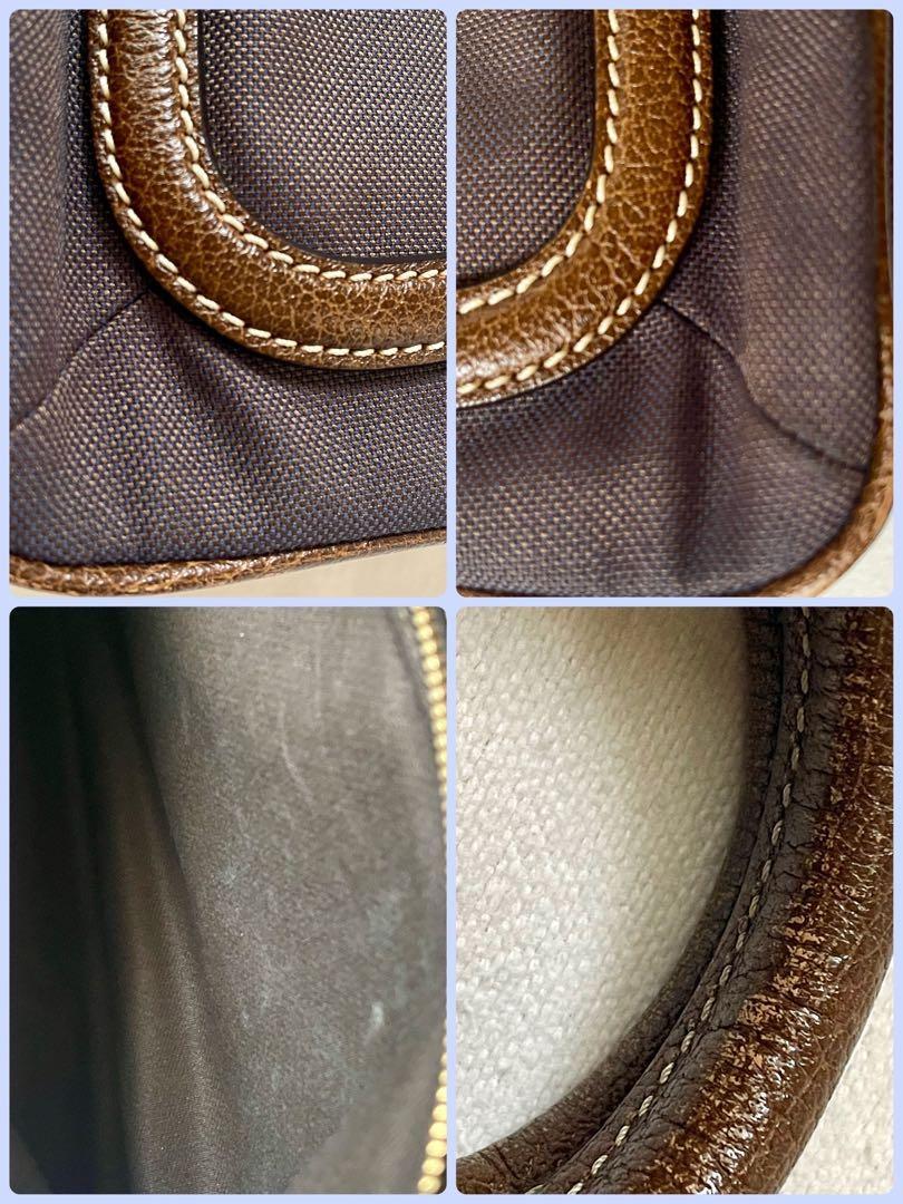 CELINE handbag Tote Purse Boogie Bag Brown Canvas Leather Authentic Used Women's