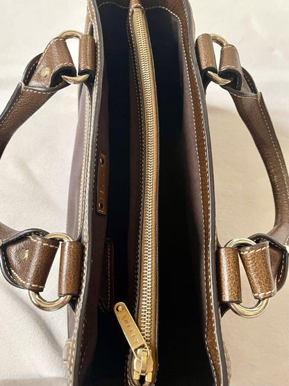 CELINE handbag Tote Purse Boogie Bag Brown Canvas Leather Authentic Used Women's