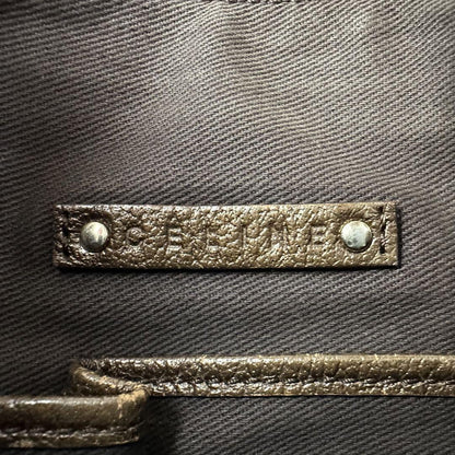 CELINE shoulder bag Purse Horse carriage Brown Canvas Leather Authentic Women's