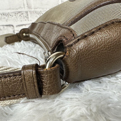 CELINE shoulder bag Purse Horse carriage Brown Canvas Leather Authentic Women's