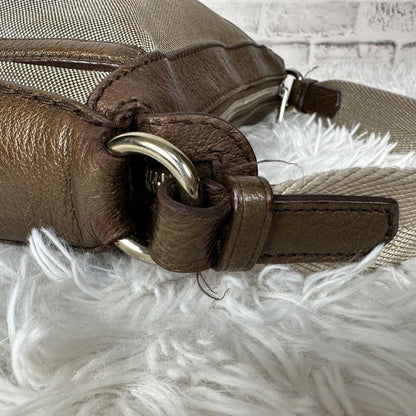 CELINE shoulder bag Purse Horse carriage Brown Canvas Leather Authentic Women's