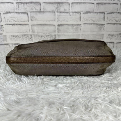 CELINE shoulder bag Purse Horse carriage Brown Canvas Leather Authentic Women's