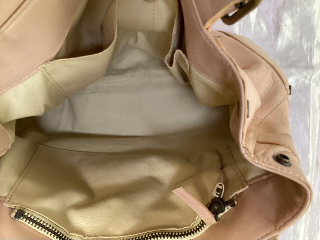 Chloe Purse handbag tote bag shoulder bag Beige Gold Leather Used Unisex Auth