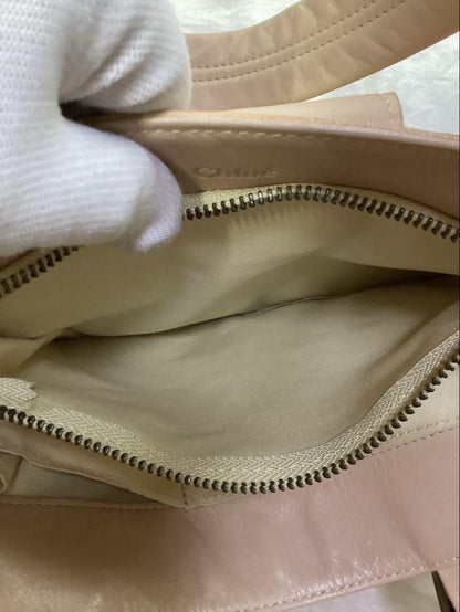 Chloe Purse handbag tote bag shoulder bag Beige Gold Leather Used Unisex Auth