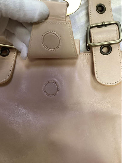 Chloe Purse handbag tote bag shoulder bag Beige Gold Leather Used Unisex Auth