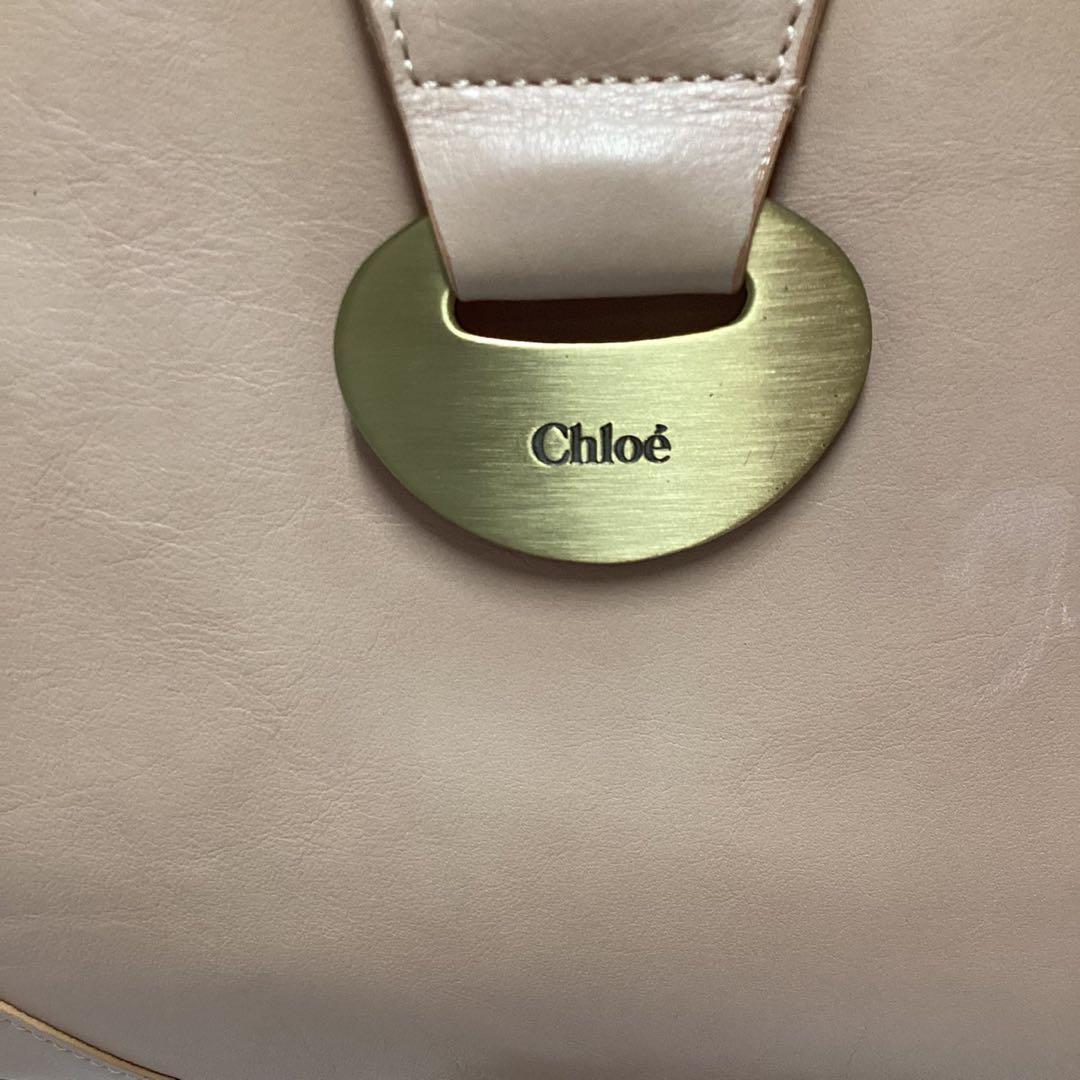 Chloe Purse handbag tote bag shoulder bag Beige Gold Leather Used Unisex Auth