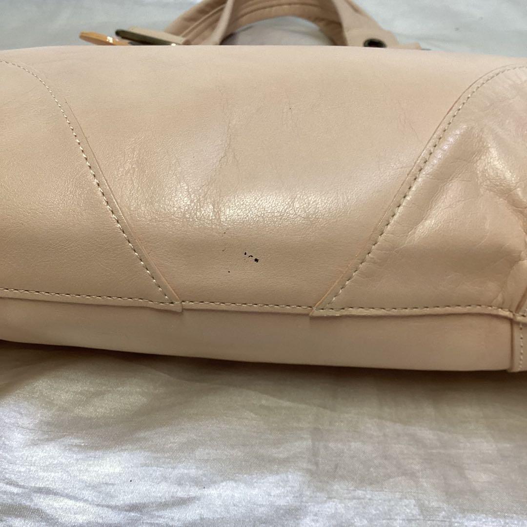 Chloe Purse handbag tote bag shoulder bag Beige Gold Leather Used Unisex Auth