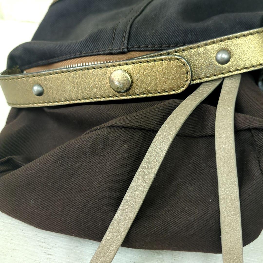 Chloe Purse Handbag Pouch Canvas Leather Women's Used Authentic