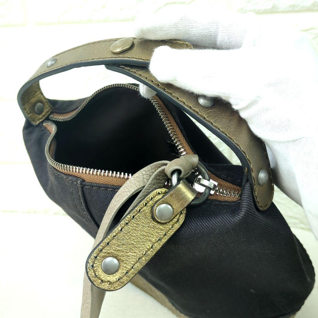 Chloe Purse Handbag Pouch Canvas Leather Women's Used Authentic