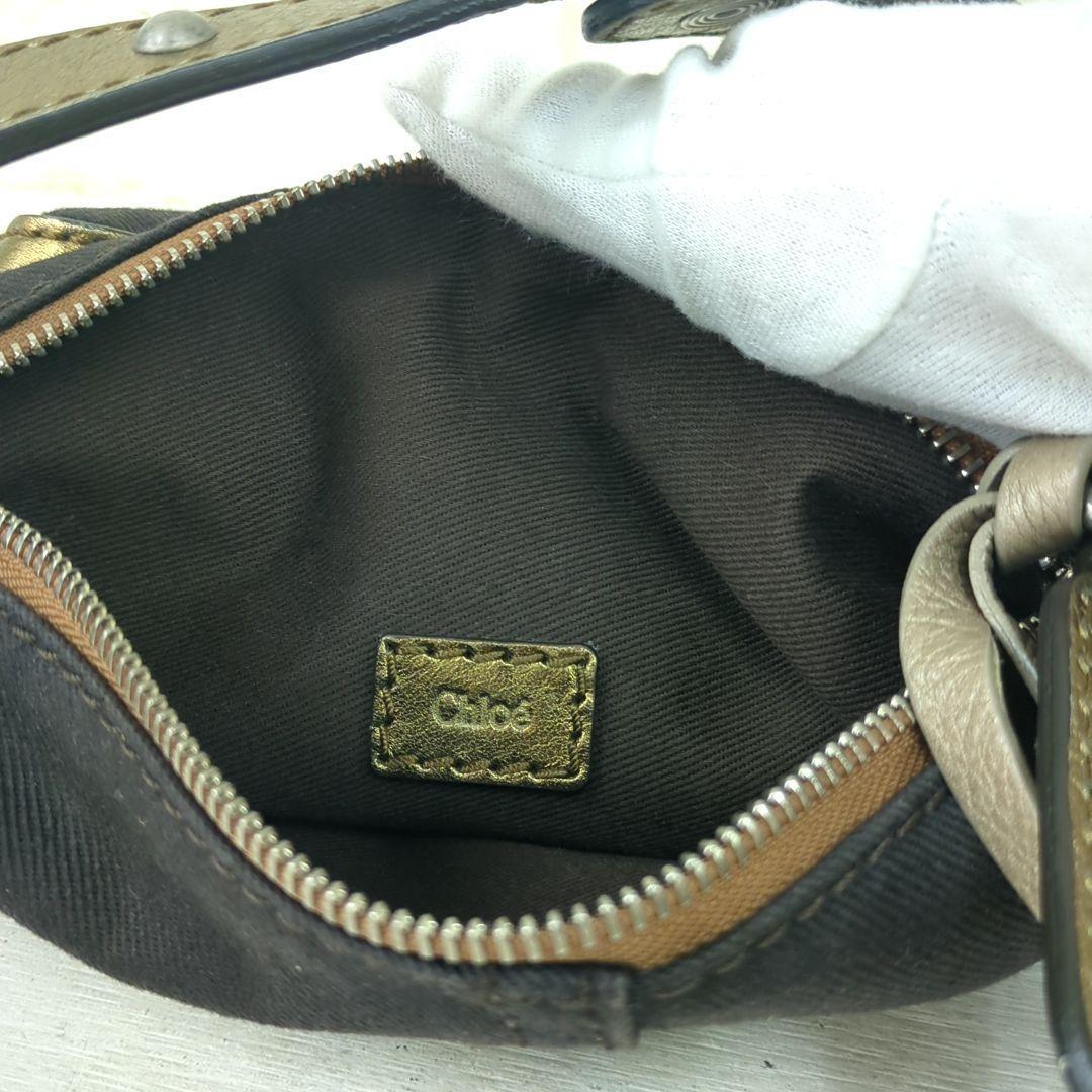 Chloe Purse Handbag Pouch Canvas Leather Women's Used Authentic