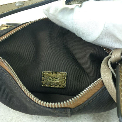 Chloe Purse Handbag Pouch Canvas Leather Women's Used Authentic