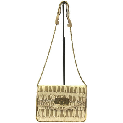 Chloe Suede Purse chain shoulder bag, beige Women's Used Authentic