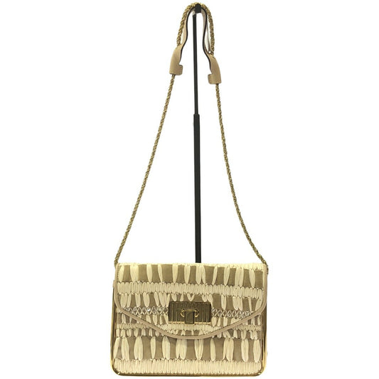 Chloe Suede Purse chain shoulder bag, beige Women's Used Authentic