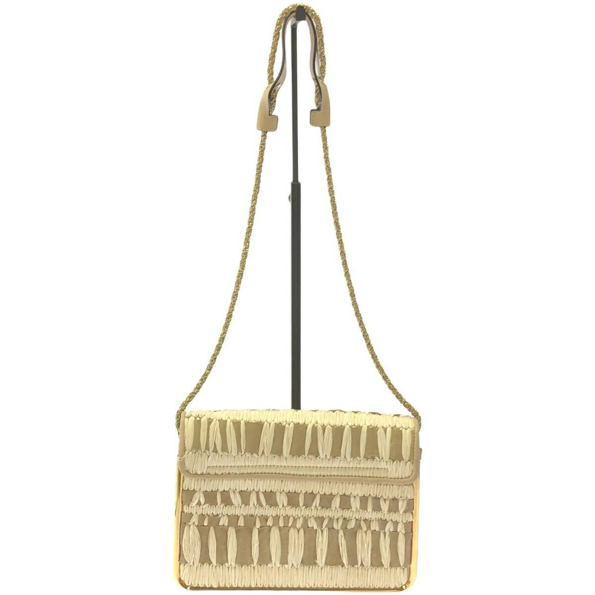 Chloe Suede Purse chain shoulder bag, beige Women's Used Authentic