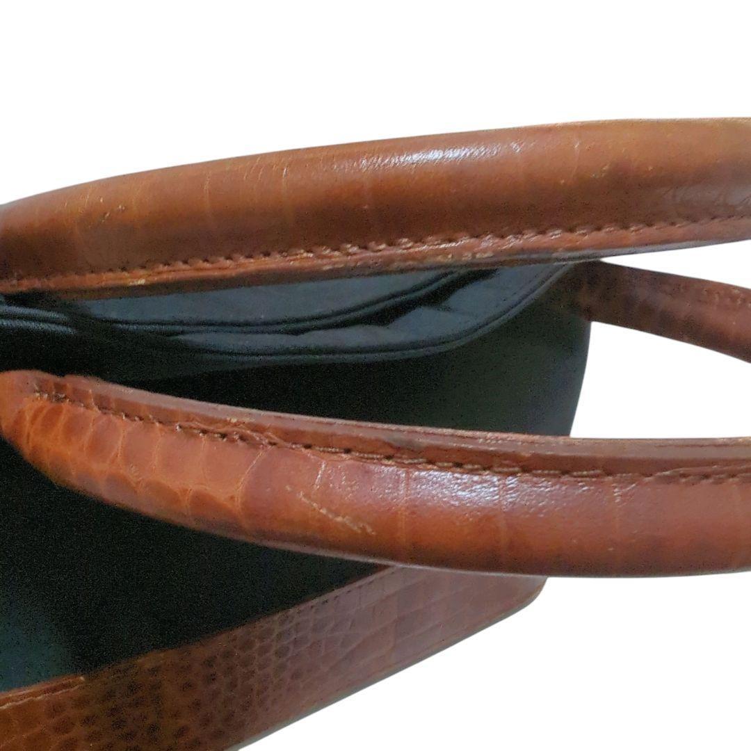 Valentino Garavani Sport Hand Bag Tote Purse Logo Nylon Leather Black Brown Auth