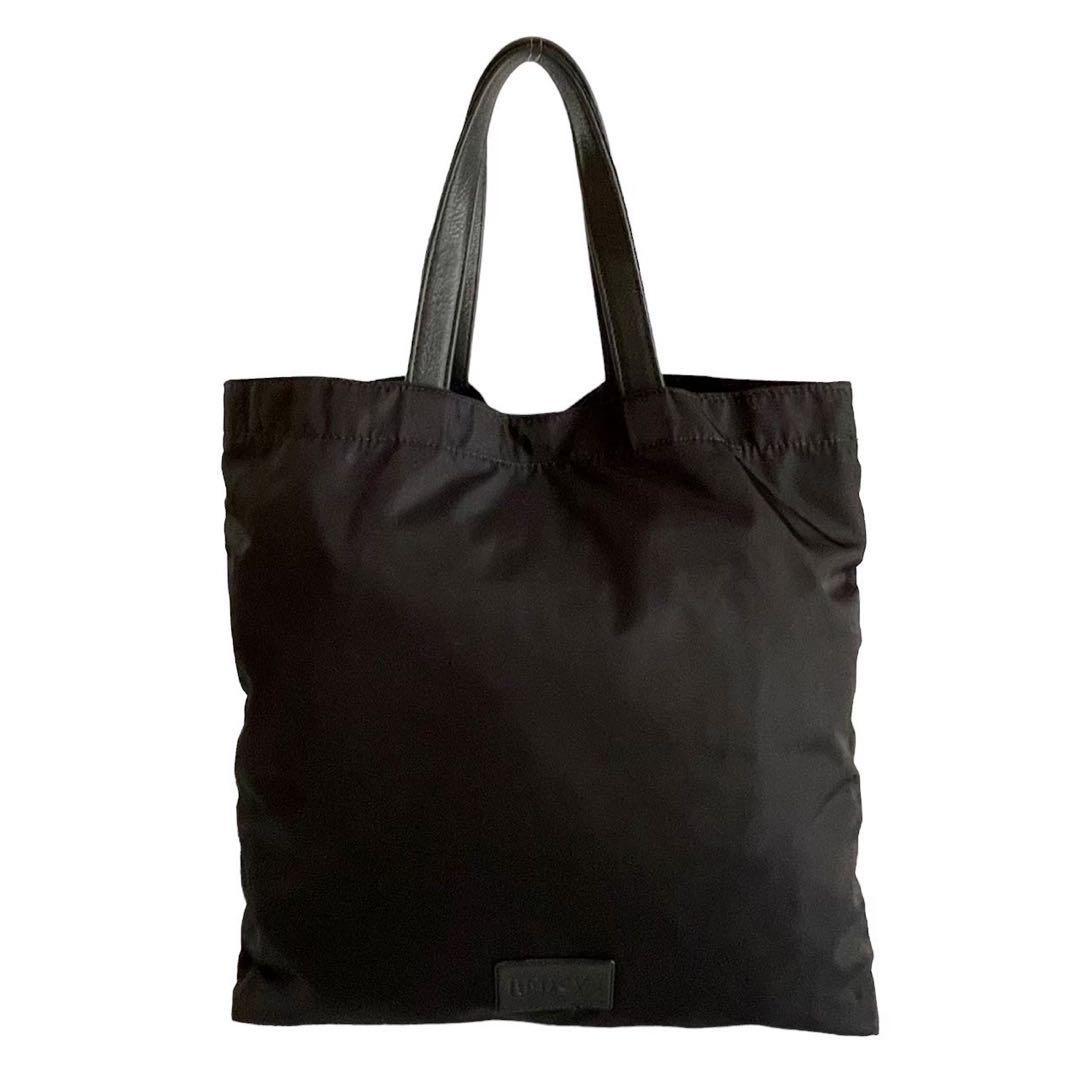 RED VALENTINO Hand Bag Tote Purse Canvas Leather Black Authentic