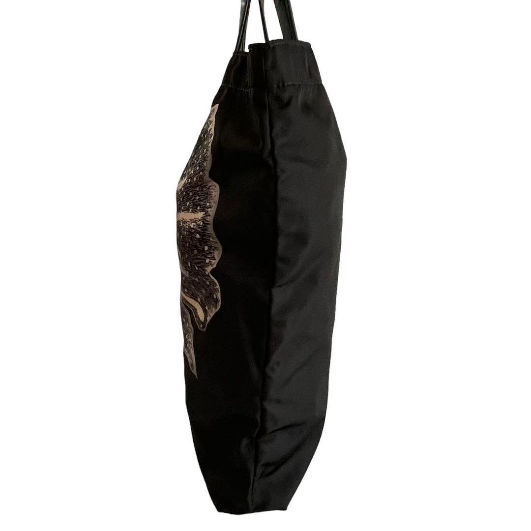 RED VALENTINO Hand Bag Tote Purse Canvas Leather Black Authentic