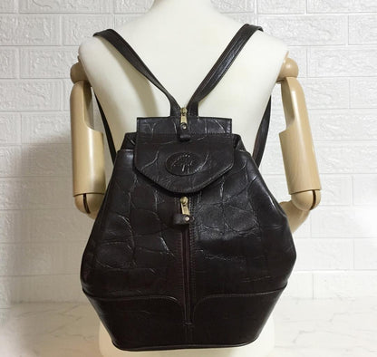 MULBERRY Backpack 2way Leather Dark Brown Authentic