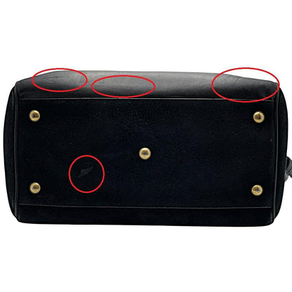 Saint Laurent Hand Shoulder Bag Tote Purse Leather Suede Black Authentic