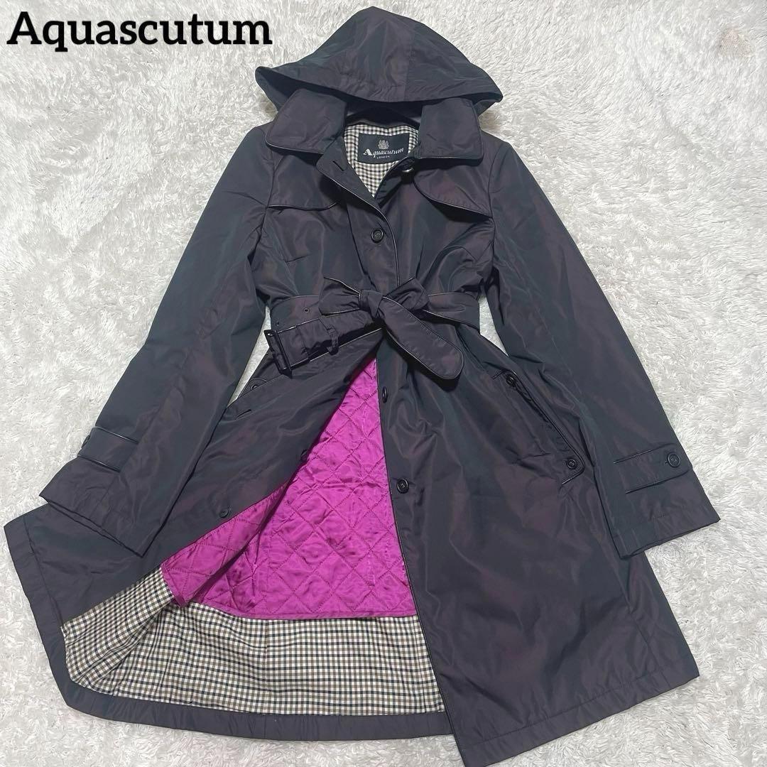 Aquascutum Trench Coat Club Check Asian fit L US size M Authentic