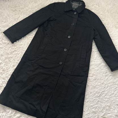 Aquascutum Reversible Coat FREE SIZE Black Green Authentic