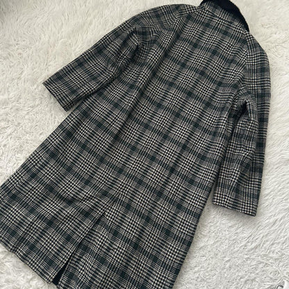 Aquascutum Reversible Coat FREE SIZE Black Green Authentic