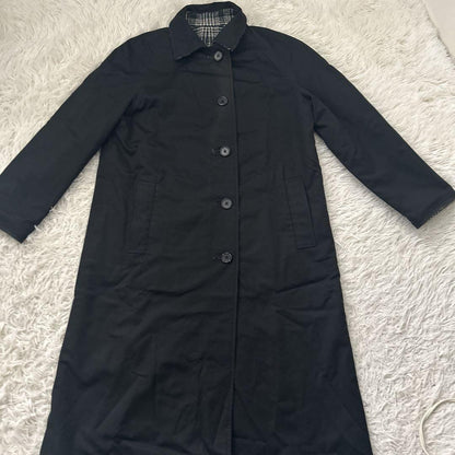 Aquascutum Reversible Coat FREE SIZE Black Green Authentic