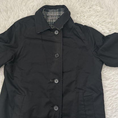 Aquascutum Reversible Coat FREE SIZE Black Green Authentic