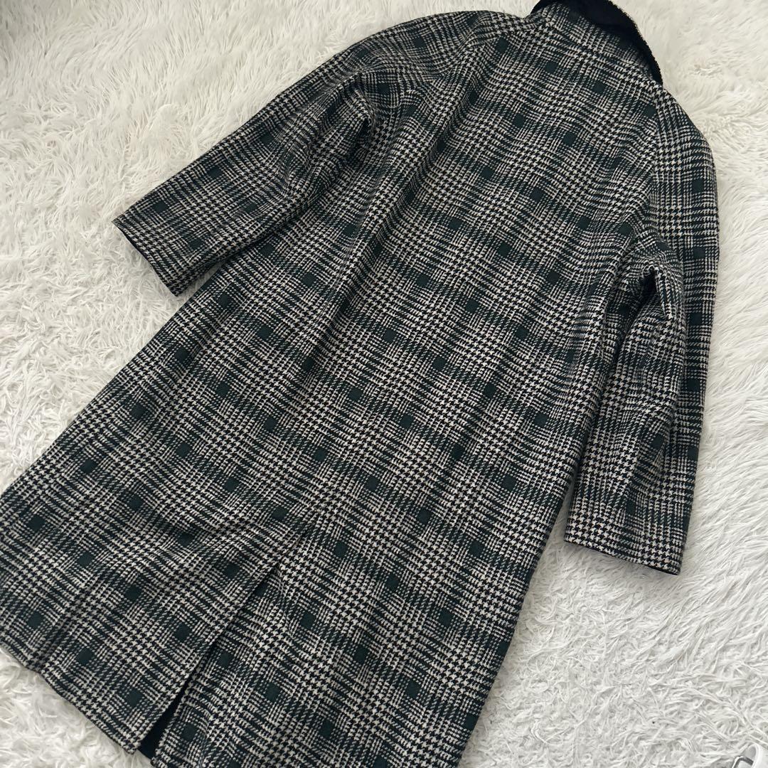 Aquascutum Reversible Coat FREE SIZE Black Green Authentic
