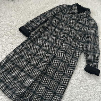 Aquascutum Reversible Coat FREE SIZE Black Green Authentic