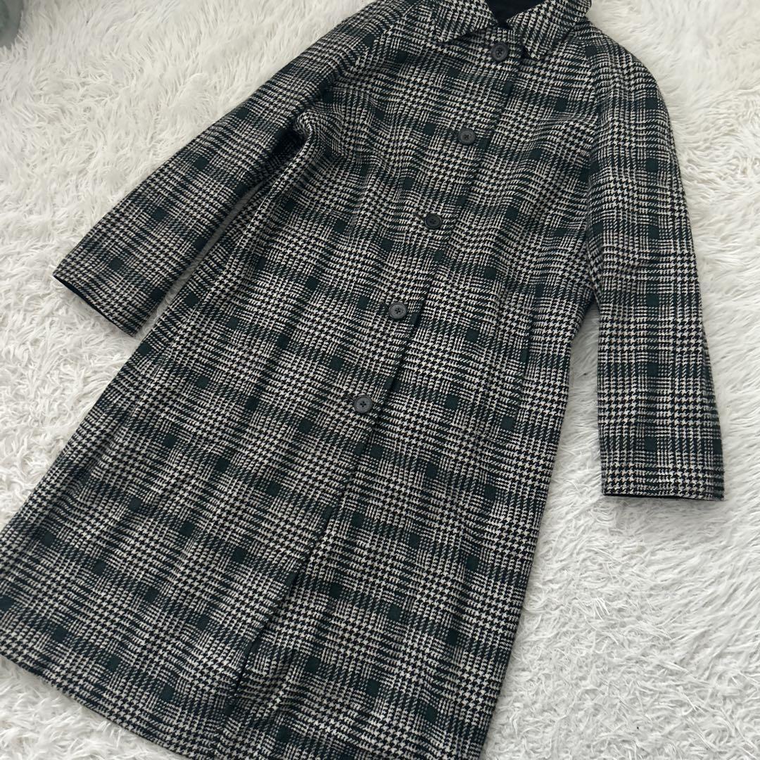 Aquascutum Reversible Coat FREE SIZE Black Green Authentic