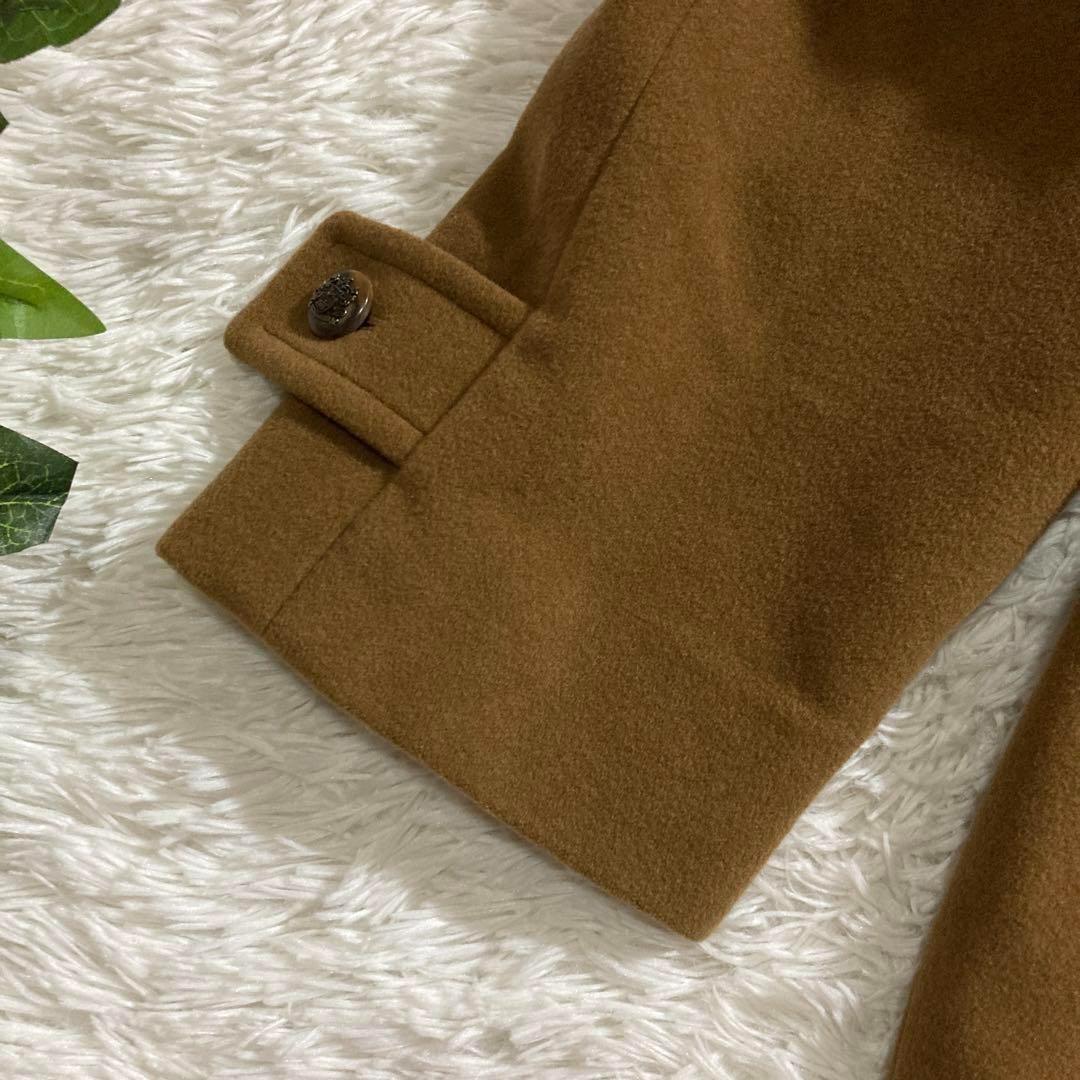 Aquascutum Long Coat Club Check FREE SIZE Wool Beige Authentic