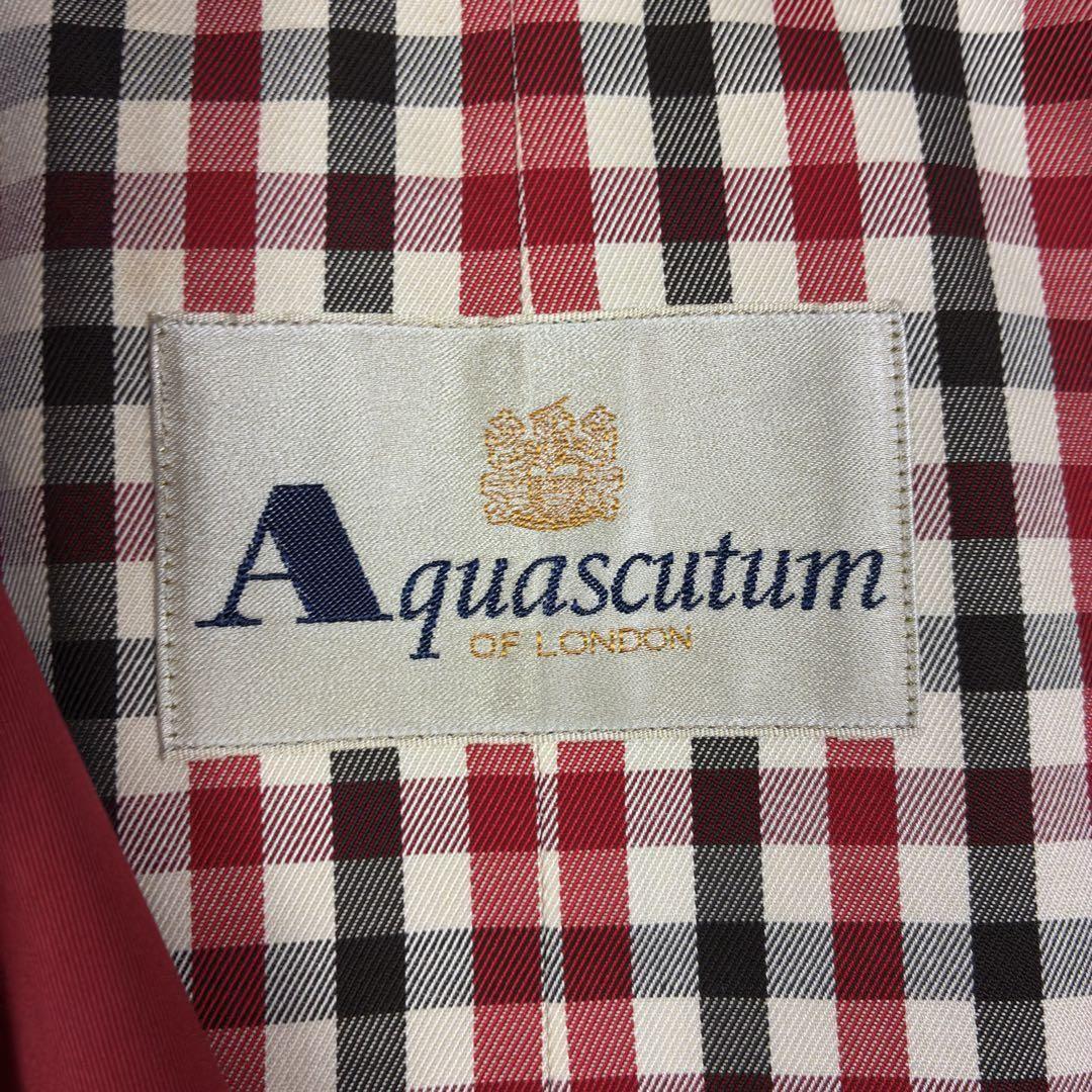 Aquascutum Trench Coat Club Check Asian fit M US size S Red Authentic