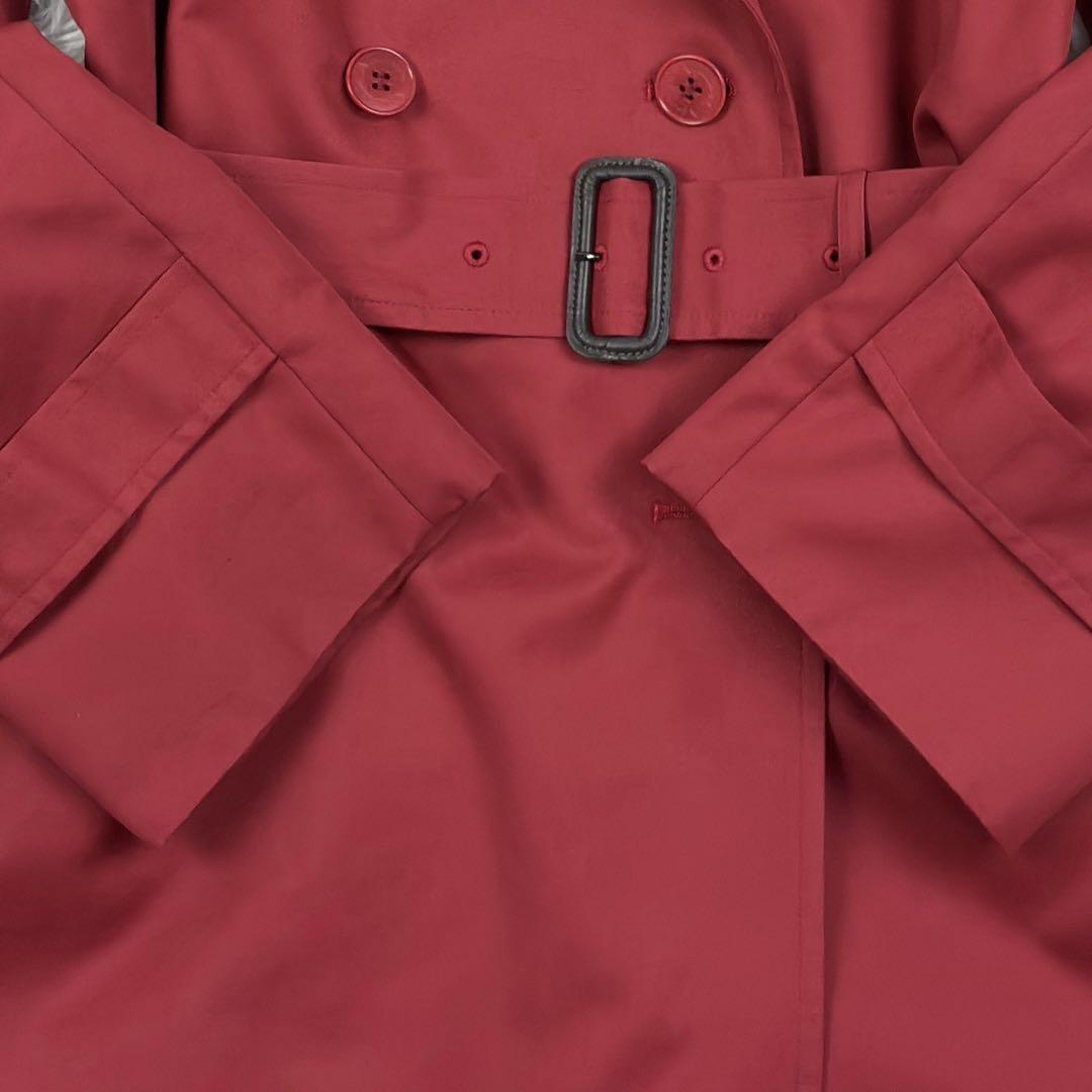 Aquascutum Trench Coat Club Check Asian fit M US size S Red Authentic