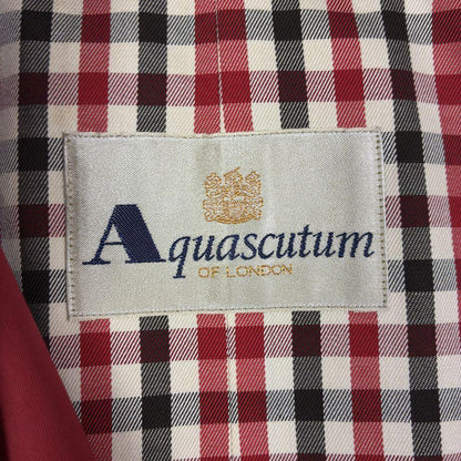 Aquascutum Trench Coat Club Check Asian fit M US size S Red Authentic