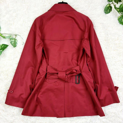 Aquascutum Trench Coat Club Check Asian fit M US size S Red Authentic