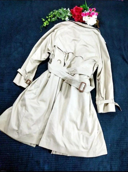 Aquascutum Trench Coat Club Check Asian fit L US size M camel Authentic