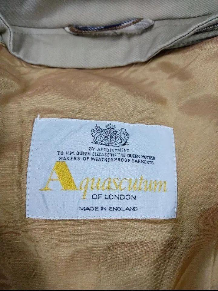 Aquascutum Trench Coat Club Check Asian fit L US size M camel Authentic
