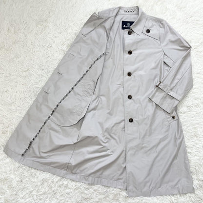 Aquascutum Trench Coat Asian fit L US size M Light Gray Authentic